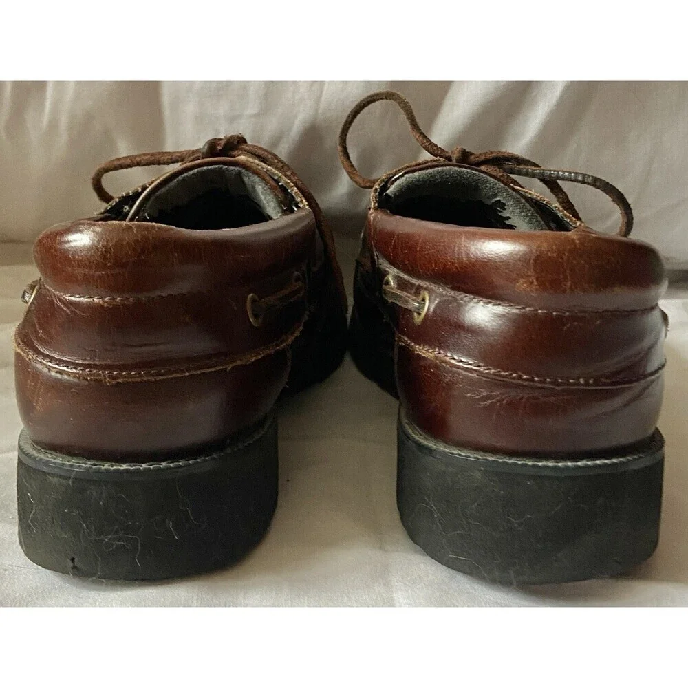 Rockport Mens Brown Leather Boat Deck shoes sz 9.5